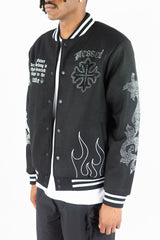 R.STONE VARSITY JKT (BLACK)