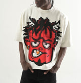 TS572, OVERSIZED TWO PANEL CROPPED T-SHIRT (WHITE)