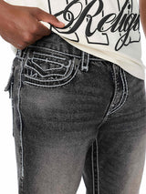RICKY ROPE STITCH FLAP STRAIGHT JEAN (Greymouth Wash)
