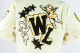 ANGELS MELTON VARSITY JKT (CREAM)