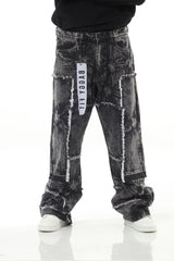 Stylo Random Wash Cute and Sewn Baggy (BLACK WASH)