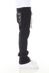 Premium Rhinestone Stacked Flare (BLACK)