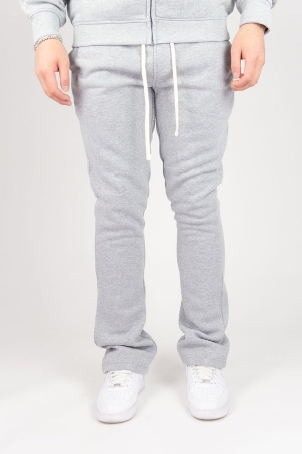 STACKED FLEECE JOGGER (HEATHER GREY)