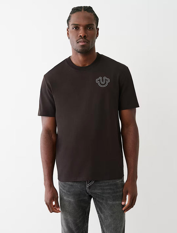 BIG T PUFF STITCH HEAVYWEIGHT TEE (BLACK)