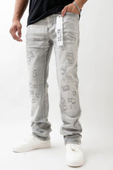 SUPER STRETCH DENIM - STRAIGHT FIT (GRAY)