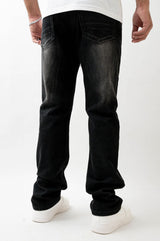 SUPER STRETCH DENIM - STRAIGHT FIT (BLACK WASHED)