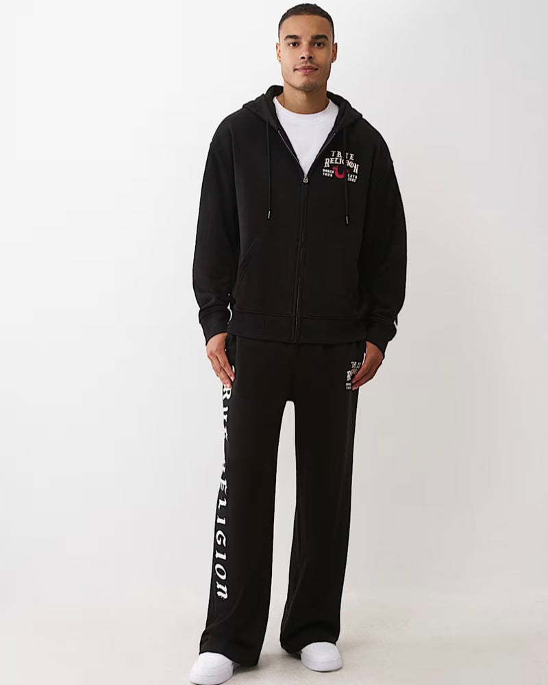 TRUE RELIGION SCRIPT LOGO ZIP HOODIE (BLACK)