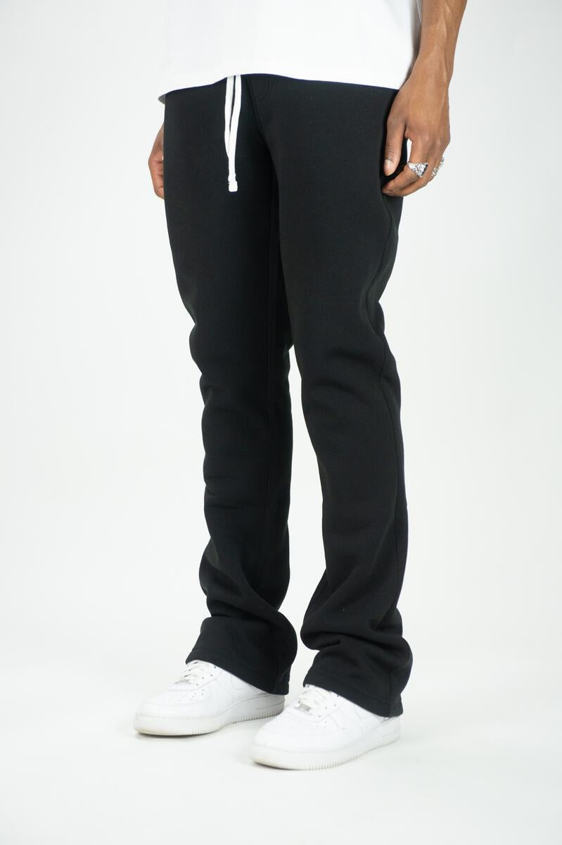 STACKED FLEECE JOGGER (BLACK)