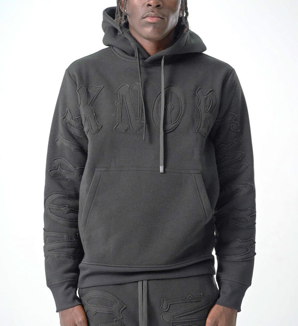 S5201, "NO RISK NO REWARD" PULLOVER HOODIE (S5201) BLACK/BLACK