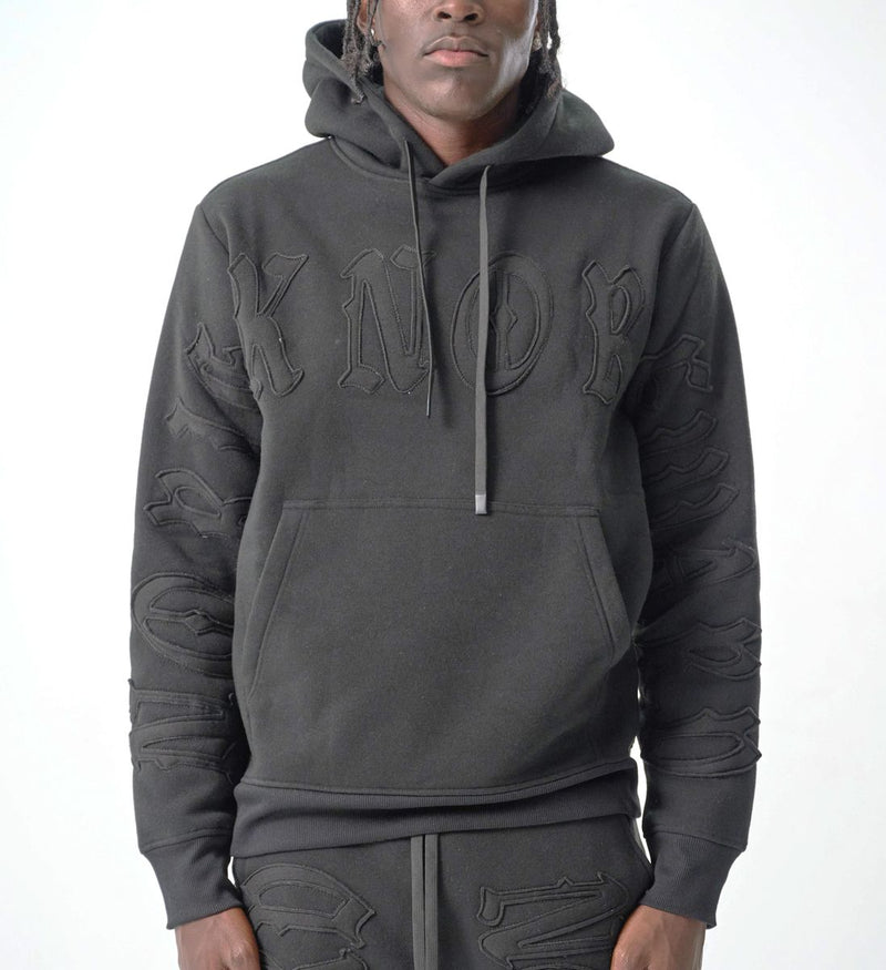 S5201, "NO RISK NO REWARD" PULLOVER HOODIE (S5201) BLACK/BLACK