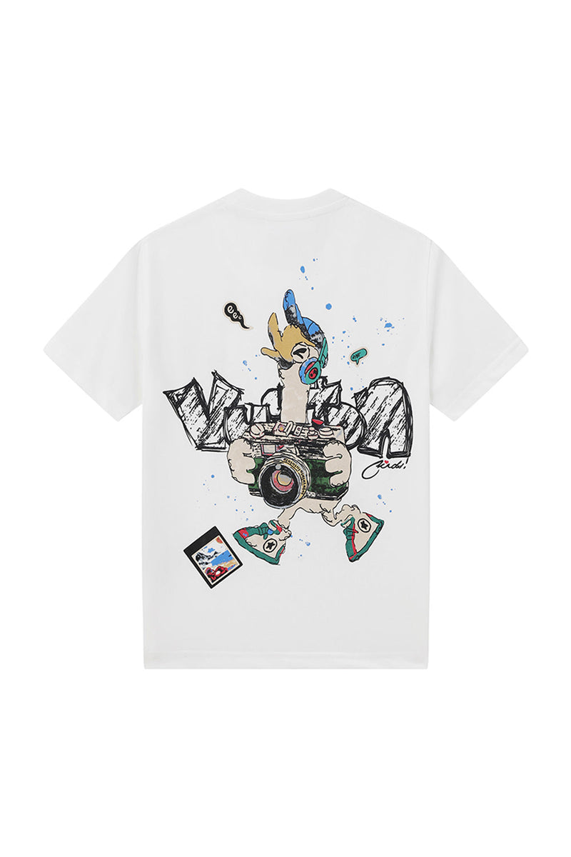 Kids Black Label "PHOTO DUCK" Crew Neck T-Shirt (White)