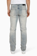 Heavy Rip & Repaired Straight Jeans (Bergamo Blue) JP26F207