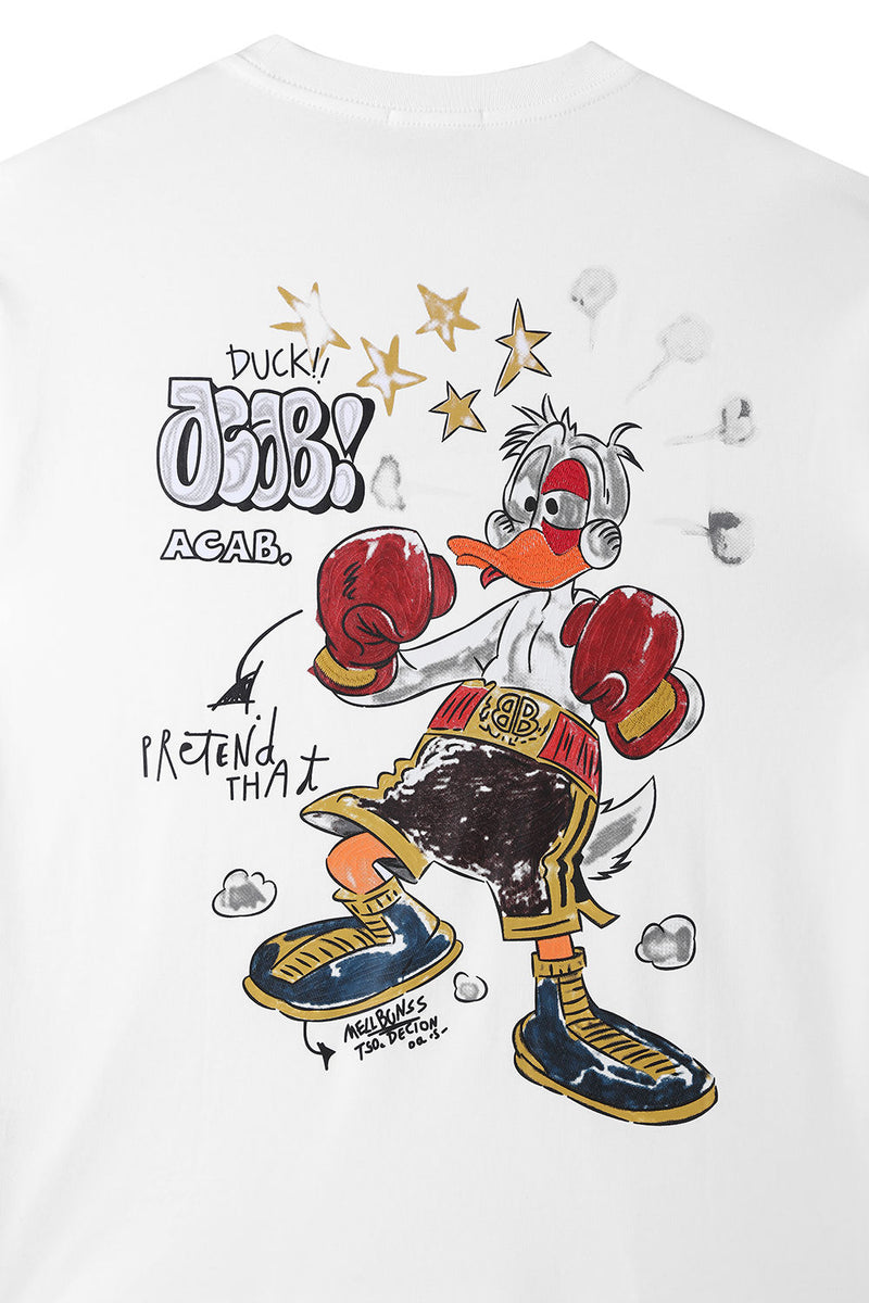 Men Black Label "KNOCKOUT" T-Shirt (WHITE)