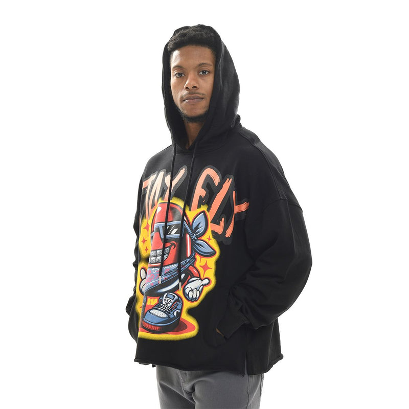 Stay Fly Cropped Hoodie BLACK