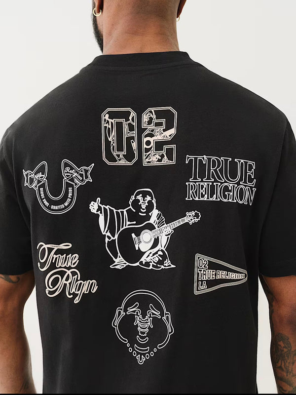 HIGH DENSITY MULTI LOGO TEE (BLACK)