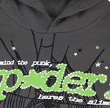 Sp5der Wait Star Web Grey Hoodie