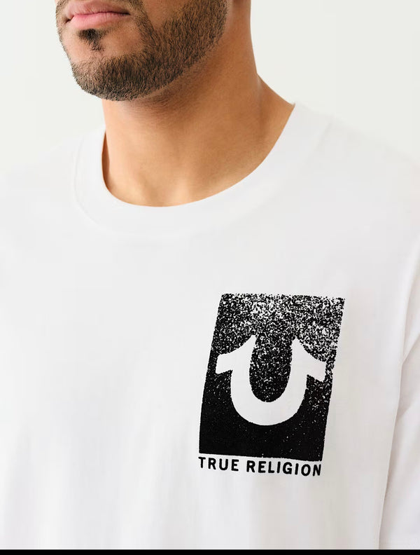 FLOCKED BUDDHA TEE (WHITE)