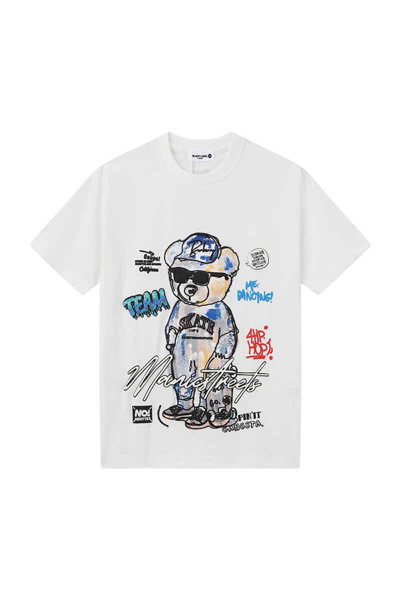 Kids Black Label "TEDDY" Crew Neck T-Shirt  (White)