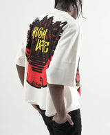 TS572, OVERSIZED TWO PANEL CROPPED T-SHIRT (WHITE)