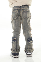 Frayed Cargo Stack Flare (JKT - Khaki Boys (8-20)