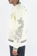 R.STONE VARSITY JKT (CREAM)