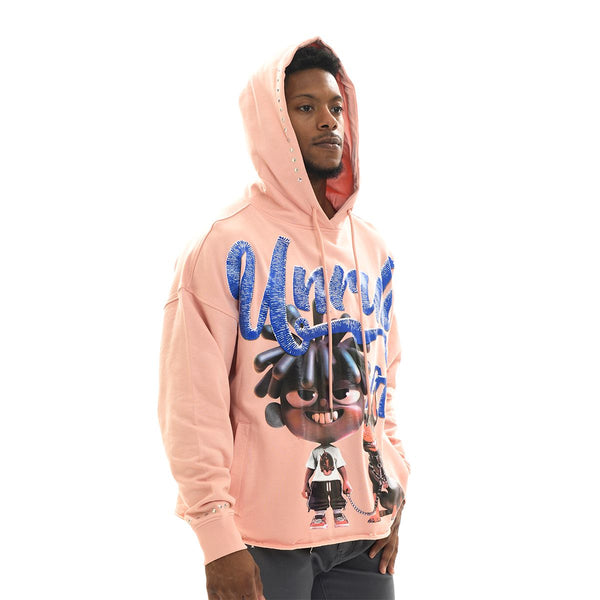Unruly Life Cropped Hoodie LIGHT  PINK