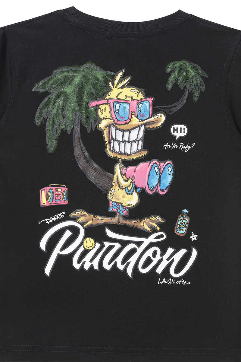 Kids Black Label "PARDON" Crew Neck T-Shirt (black)
