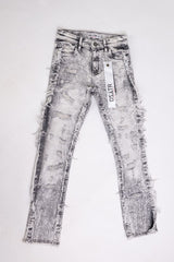 KIDS STACKED JEANS - GREY
