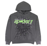 Sp5der Wait Star Web Grey Hoodie
