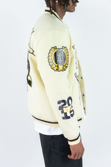 ANGELS MELTON VARSITY JKT (CREAM)