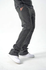 S5301, "NO RISK NO REWARD" FLEECE FLARE PANTS (S5301) BLACK/BLACK