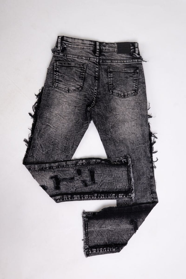 KIDS STACKED JEANS -BLACK