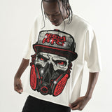 TS551, OVERSIZED TWO PANEL CROPPED T-SHIRT (WHITE)