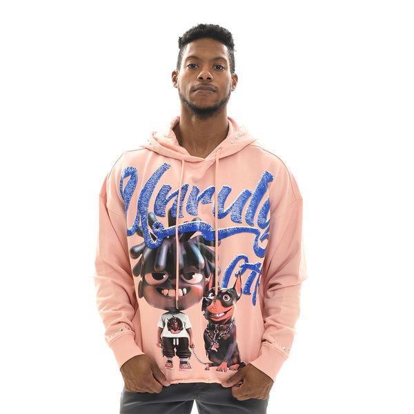 Unruly Life Cropped Hoodie LIGHT  PINK