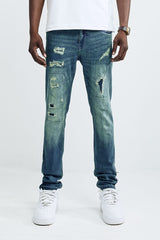 BOY'S RIP AND REPAIR DENIM (TT-50118B) RUSTY BLUE