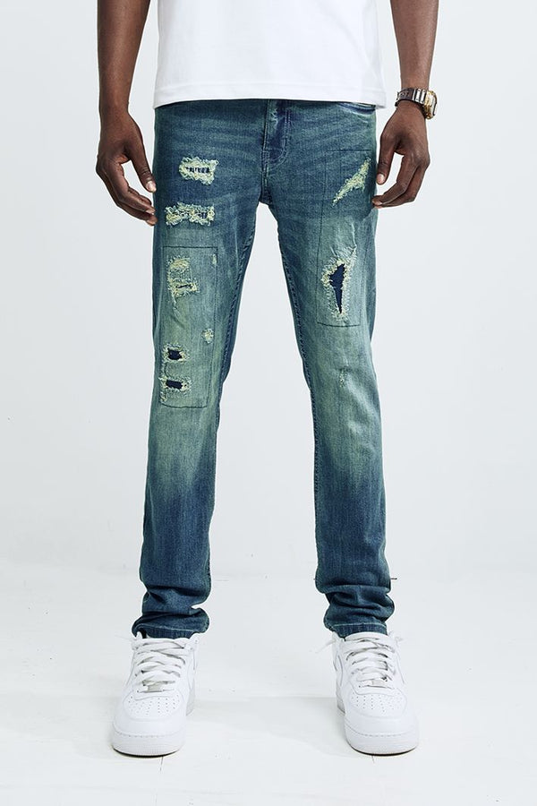 BOY'S RIP AND REPAIR DENIM (TT-50118B) RUSTY BLUE