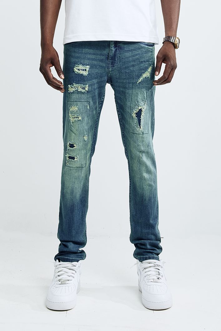 BOY'S RIP AND REPAIR DENIM (TT-50118B) RUSTY BLUE