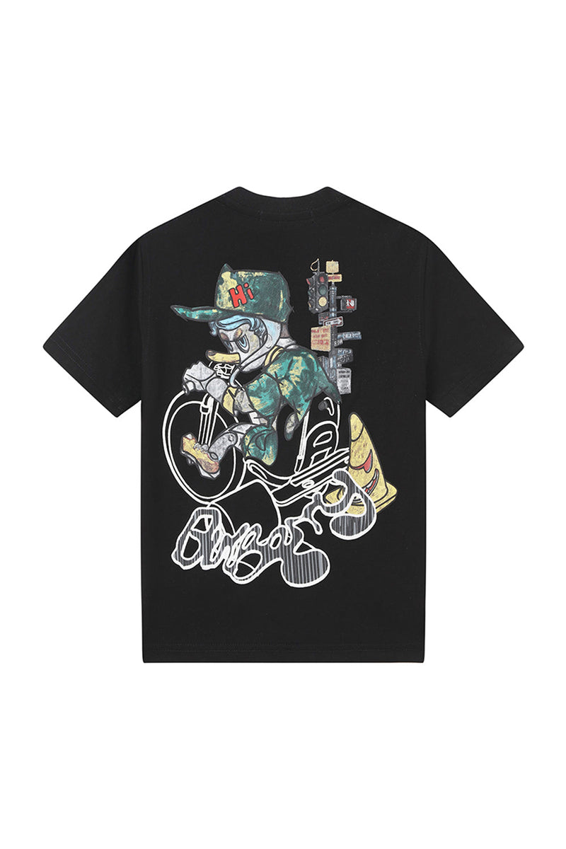 Kids Black Label "REBEL DUCK" Crew Neck T-Shirt (Black)