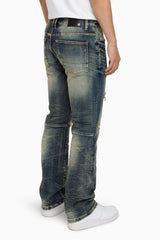 Heavy Whisker Effect Straight Jeans (Vail Blue) JP25508