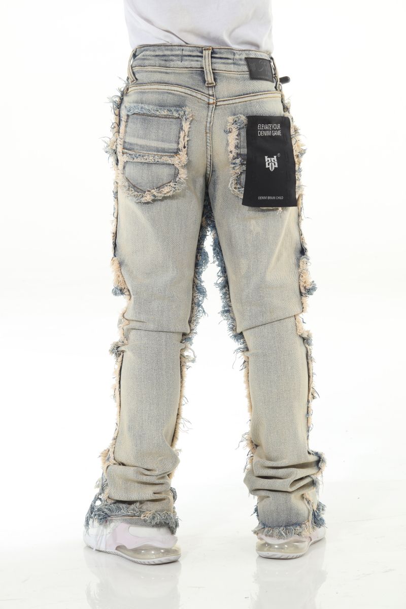 Stack Flare Boys 7 Pkt KHAKI (8-20)