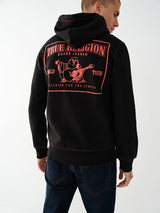 TRUE RELIGION BIG T ZIP HOODIE BLK/RED