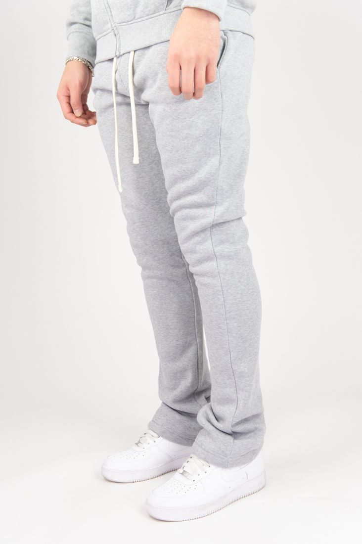 STACKED FLEECE JOGGER (HEATHER GREY)