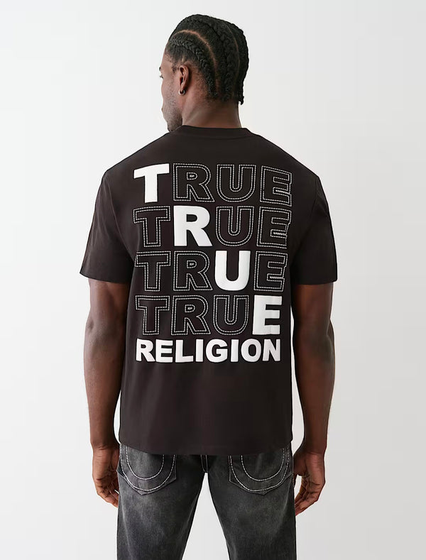 BIG T PUFF STITCH HEAVYWEIGHT TEE (BLACK)