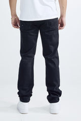 MEN'S FIT RIP AND REPAIR JEANS (MS-80412) JET BLACK