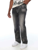 RICKY ROPE STITCH FLAP STRAIGHT JEAN (Greymouth Wash)