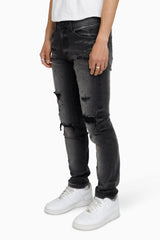 Vintage Washed Slim Jeans (Kuma Black) JP23733