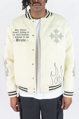 R.STONE VARSITY JKT (CREAM)