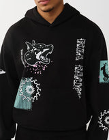 TRUE RELIGION GRAPHIC LOGO BOXY HOODIE (JET BLACK)