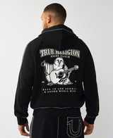 SUPER T BOXY ZIP UP (JET BLACK) 110154