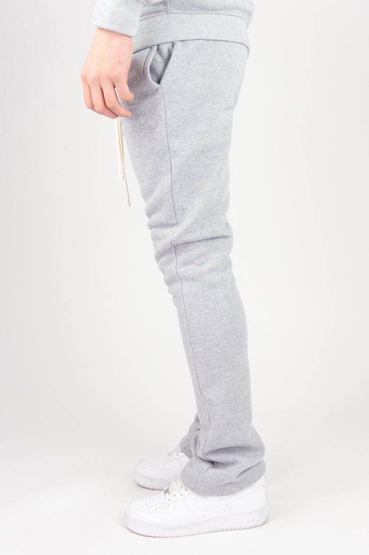 STACKED FLEECE JOGGER (HEATHER GREY)